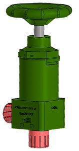 Клапан запорный угловой газовый DN 8 Рр 40 (15) МПа